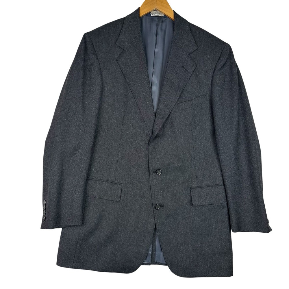 Vintage Polo Ralph Lauren Blazer Jacket Mens 43L Gray 2 Button Classic Preppy